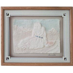 Figi Graphics Priscilla Signed 3D Cast Paper Southwest Framed Wall Art 9x11